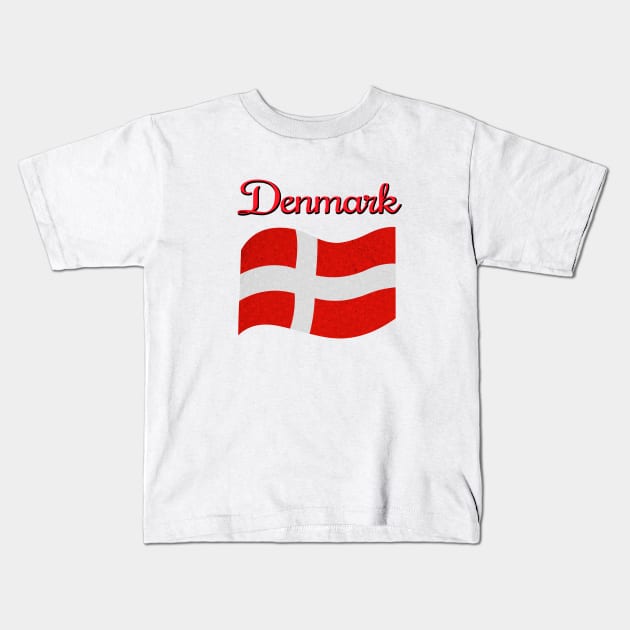 Flag of Denmark, danmarks flag Kids T-Shirt by Purrfect